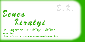 denes kiralyi business card